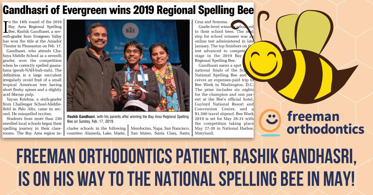 rashik freeman spelling bee orthodontics headed national re rooting congrats luck